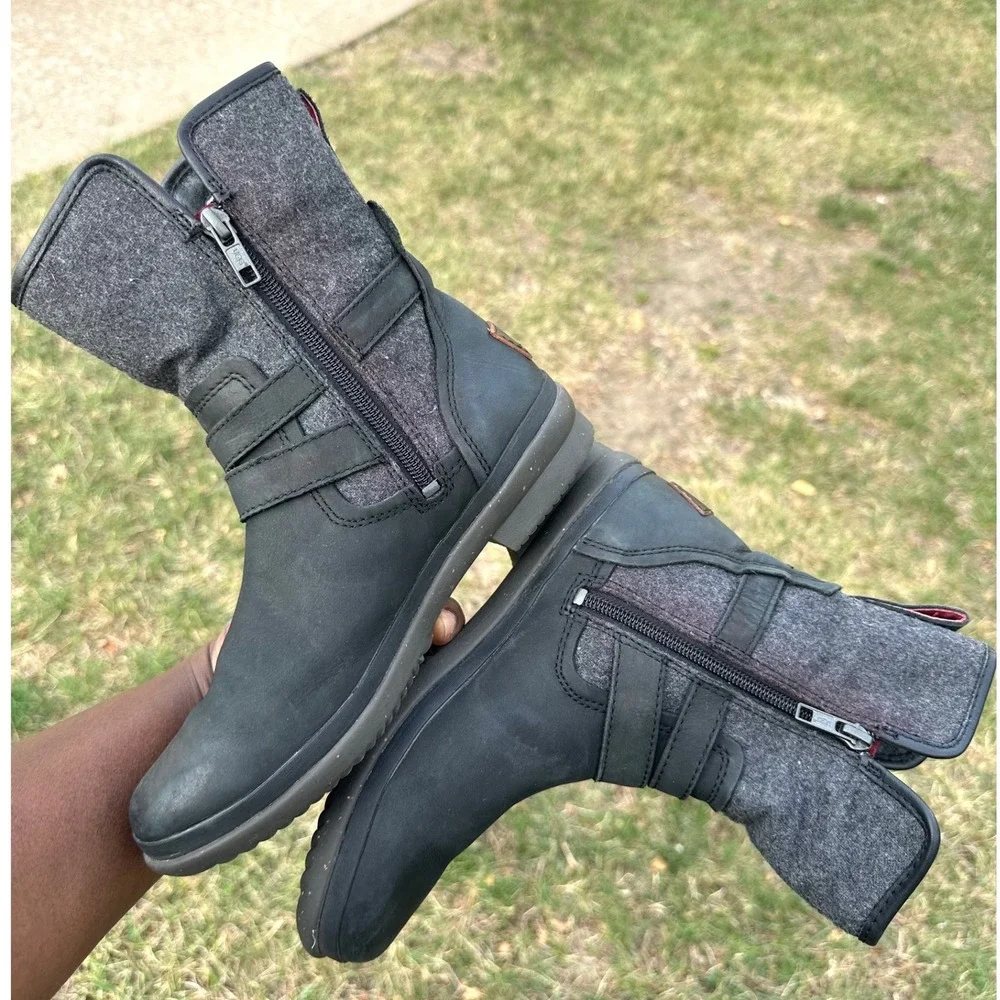 UGG Simmens Waterproof Leather‎ Boots Women's Size 6 Black